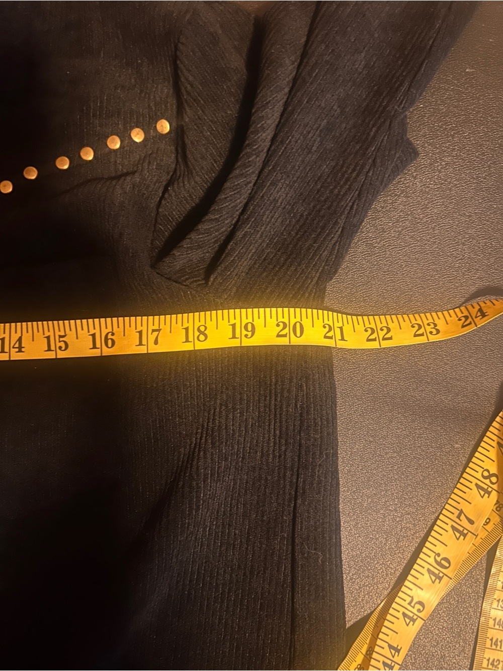 Amazon Black Corduroy Button-Down Shirt with Gold Stud Accents - Picture 7 of 7